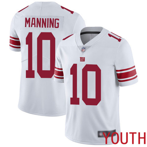 Youth New York Giants #10 Eli Manning White Vapor Untouchable Limited Player Football NFL Jersey